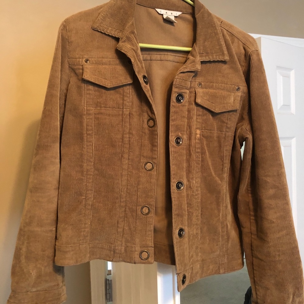 CABI camel colored  corduroy waist length jacket